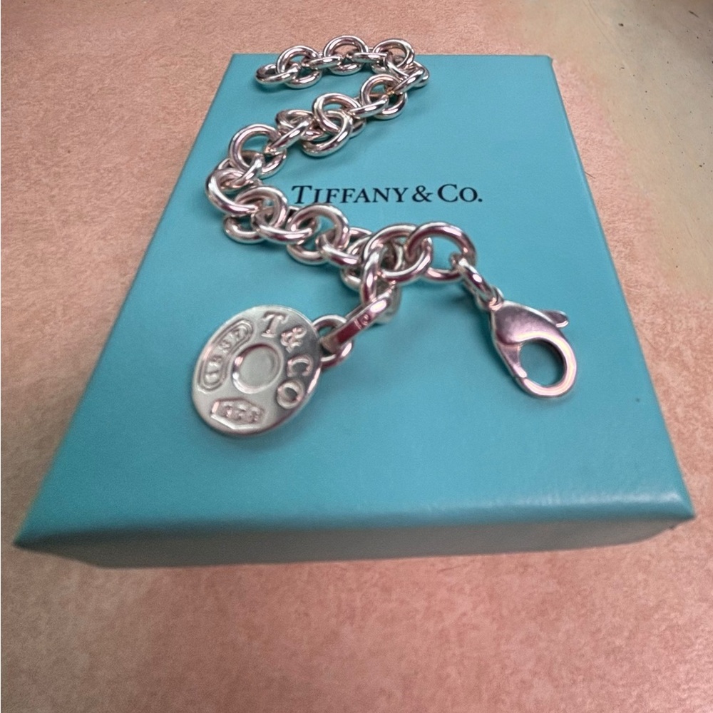 Tiffany & Co. Silver Charm Bracelet with Chunky Link Design